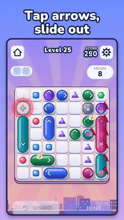 An early Route Zero level where you tap arrows to slide them out of the board.